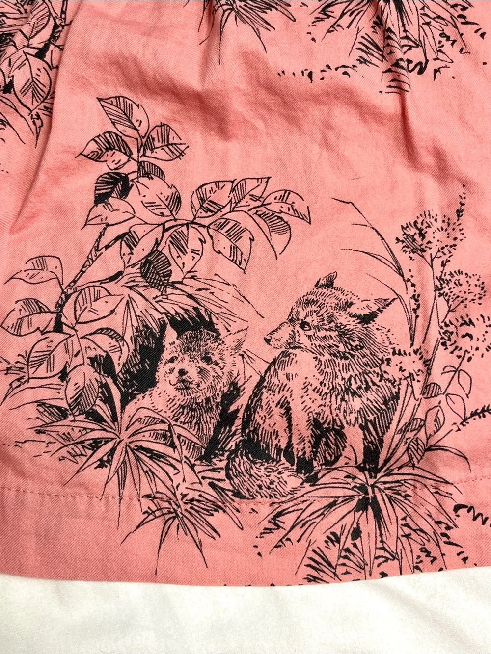 Baby Gap Woodland Animal Dress 18-24 Months Pink Fox Print Lined Cotton Toddler